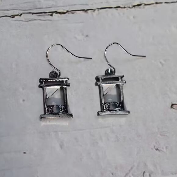 Guillotine Drop Earrings – Gothic Dangle Jewelry | Punk Rock Executioner Earring - Picture 2 of 4
